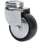 Rueda de poliamida negra giratoria con agujero pasante SERIE 400